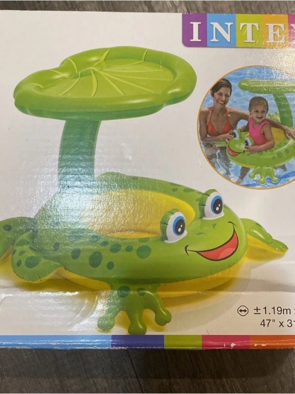 Intex Green Frog Kids Inflatable Float with Canopy